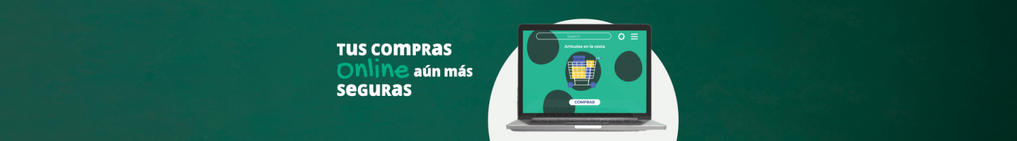 PSD2 - Tus compras online más seguras - Portátil con carrito de la compra online